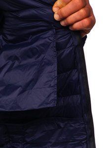 Tamnoplava muška prošivena prijelazna jakna Bolf M13012