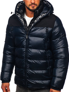 Tamnoplava muška prošivena zimska jakna Bolf 27M8110