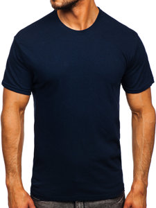 Tamnoplava pamučna majica muška bez printa  Bolf 192397