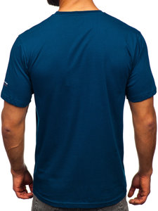 Tamnoplava pamučna muška majica s printom Bolf 14740
