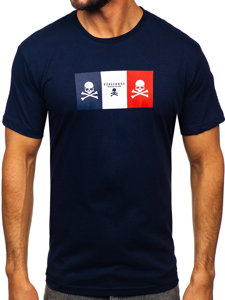 Tamnoplava pamučna muška majica s printom Bolf 14784