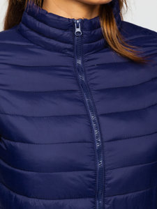Tamnoplava prošivena jakna ženska prijelazna Bolf 1141