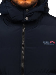 Tamnoplava prošivena muška zimska jakna Bolf 6904