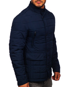 Tamnoplava prošivena prijelazna muška jakna Bolf 22M16