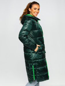 Zelena duga prošivena ženska zimska jakna s kapuljačom Bolf J9063